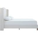 Hannah Upholstered Wingback Bed Size Queen / Tall 54' Headboard Upholstered Queen Bed / Premium Textured Canvas Chenille Look Ivory / Minimalist Designs / No Box Spring Needed / Easy Assembly / Queen