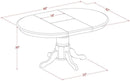 Avon Oval Dining Table 42x60 Inch Buttermilk Cherry Finish