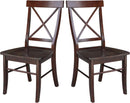 X Back Dining Chair In Java Finish With Solid Wood Seat