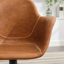 Mid-Century Modern Office Chair,Rolling Swivel Height Adjustable Ergonomic Chair with Frame/Arms, Back Support Home Desk Chair for Living Room,Studying (Brown)