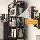 55'' Bakers Rack Storage Shelves 4-Level Mental and Wooden Kitchen Shelves, Kitchen Organizers and Storage, For Garage, Pantry, Bathroom, Closet, 27'' Length