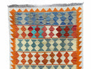 Small Chobi Kilim Rug 3x4 Colorful Diamond Kilim Small Turkish Multicolor Kilim with Diamond Pattern Wool Flatweave Nice