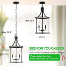 Three Light Matte Black Farmhouse Pendant Chandelier