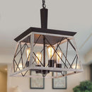 4 Light Farmhouse Vintage Chandelier White Oak Finish