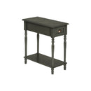 Accent Side Table, 2 Tier, Storage Drawer, Stylish Traditional Design