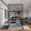 Outdoor & Indoor Privacy Screen Metal Privacy Screen 76' H×48' W, Freestanding Decorative Privacy Screen for Deck Balcony Patio, Privacy Fence Panels for Outside Lawn Garden PS114 BLACK