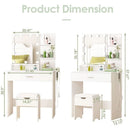 White Vanity Set With Lighted Mirror And Built In Power