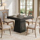 Gray Square Dining Table 31.5 Inch Waterproof Top Seats 4