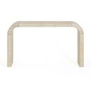 Mirod 52' Wood Console Table with Curved Edge, Natural Texture, Perfect for Entryways and Living Rooms