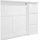 Full Size Murphy Bed with Drawers, Cabinets and USB Ports,White