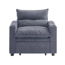 Sleeper Sofa Chair Bed, Convertible Sofa Chair 3-in-1, Adjustable Sleeper Chair Pullout Sofa Bed with Modern Velvet Fabric for Living Room Apartment Small Space, Grey