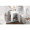 21.6inch Modern Floating Bathroom Vanity with Ceramic Basin - Perfect for Small Bathrooms, Left side storage