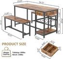 Rustic Dining Table Set For 4 To 6 With Storage Drawer