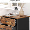 7 Drawer Wooden File Cabinet For Home Office Rustic Brown