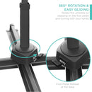 10ft Solar LED Cantilever Patio Umbrella With 360 Degree Rotation And Easy Tilt Cross Base