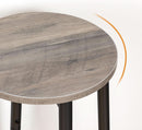 Greige Bar Stools Set Of 2 11.8 Inch Square Seats With Footrest