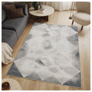 Geometrix - 5'3" X 7'3" Area Rug & Geometric, 3D Effect - Ivory / Gray - Polyester