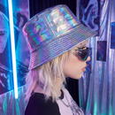 90s Style Holographic Rainbow Bucket Hat