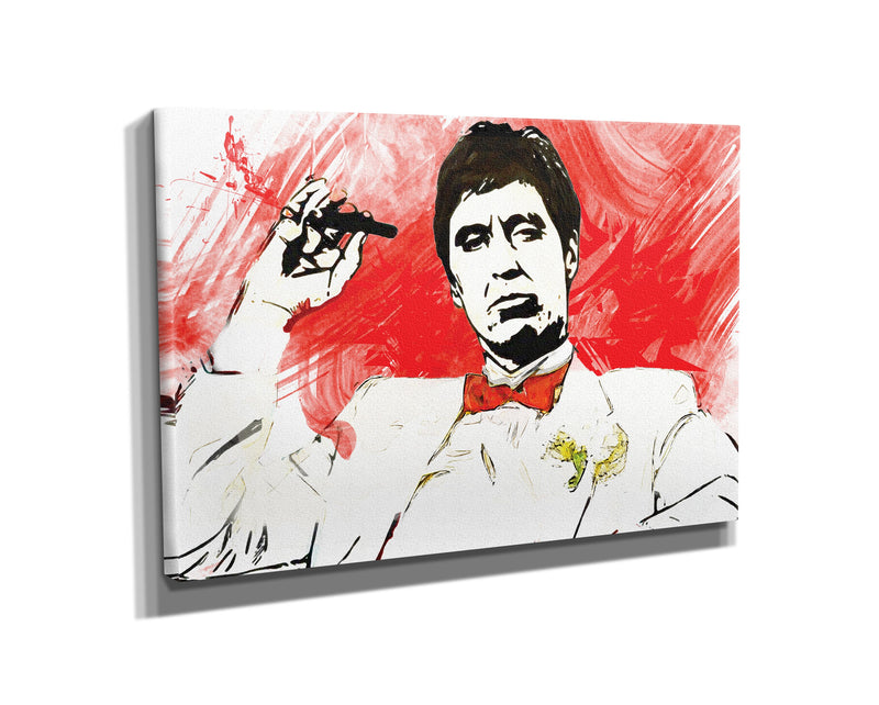 Scarface Poster Tony Montana Smoking Illustration Hand Made Posters Canvas Print Wall Art Home Decor