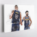 Nikola Jokic & Jamal Murray Canvas Art – Denver Nuggets Wall Decor