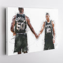 Tim Duncan & David Robinson Canvas Art – San Antonio Spurs Wall Decor