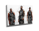Miami Heat Big 3 Poster Basketball Painting Hand Made Posters Canvas Print Kids Wall Art Home Man Cave Gift Decor