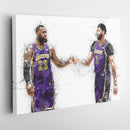 LeBron James & Anthony Davis Canvas Art – Los Angeles Lakers Wall Decor