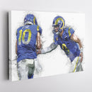 Cooper Kupp & Matthew Stafford Canvas Art – Los Angeles Rams Wall Decor