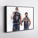 Nikola Jokic & Jamal Murray Canvas Art – Denver Nuggets Wall Decor