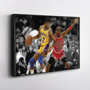 Michael Jordan & Magic Johnson Canvas – Bulls Lakers Basketball Wall Art for Home