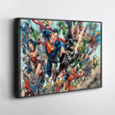 DC Superheroes Canvas Wall Art – Comics Print for Kids Room
