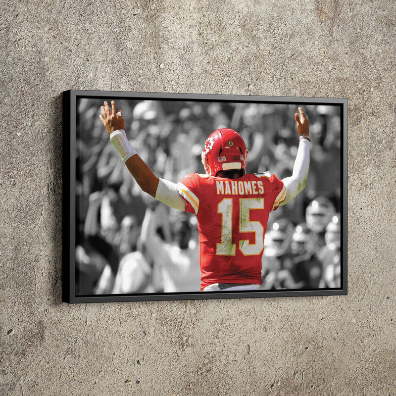 Patrick Mahomes Touchdown Celebration Poster Kansas City Chiefs Football Hand Made Posters Canvas Print Wall Art Home Decor