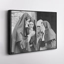Smoking Nuns Canvas Wall Art - Funny Religious Wall Decor Print