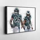 Jalen Hurts & Saquon Barkley Canvas Art – Philadelphia Eagles Wall Art
