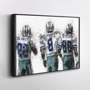 Troy Aikman, Michael Irvin & Emmitt Smith Canvas Art - Dallas Cowboys Wall Decor