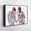 Shohei Ohtani & Mike Trout Canvas Art – Los Angeles Angels Wall Decor