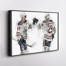 Connor McDavid & Leon Draisaitl Canvas Art – Edmonton Oilers Wall Decor