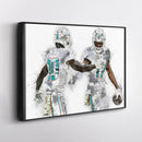 Tyreek Hill & Jaylen Waddle Canvas Art – Miami Dolphins Wall Decor