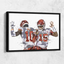 Patrick Mahomes Tyreek Hill Poster Kansas City Chiefs American Football Hand Made Posters Canvas Print Wall Art Man Cave Gift Home Decor