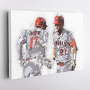 Shohei Ohtani & Mike Trout Canvas Art – Los Angeles Angels Wall Decor