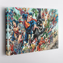 DC Superheroes Canvas Wall Art – Comics Print for Kids Room