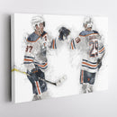 Connor McDavid & Leon Draisaitl Canvas Art – Edmonton Oilers Wall Decor