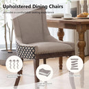 Beige Patterned Modern High Back Dining Chairs Set