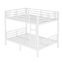 Metal Full over Full Bunk Bed for Teens and Adults,Space-Saving/Noise Reduced/No Box Spring Needed,White