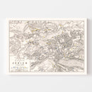 Vintage Map of the Battle of Zurich, 1799