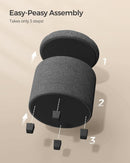 Dark Gray Round Ottoman 17InchesDiameter With Storage