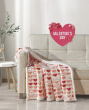 FAITH, HOPE, LOVE HOME DÉCOR Heart Throw Blanket – Ultra Soft Microplush 50"x60" | Cozy Love Theme Gift for Couch, Bed, Travel | Washable