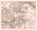 Vintage Map of the Battle of Dresden, 1813