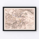 Vintage Map of the Battle of Dresden, 1813