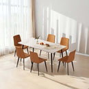 Dining Chairs 4PCS, Modern Kitchen & Dining Room Chairs, Upholstered Faux Leather Cushion Seat and Sturdy Metal Legs